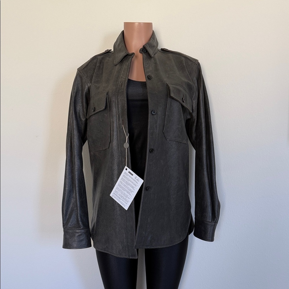 Maison Martin Margiela Dark Gray Leather Jacket 44-L